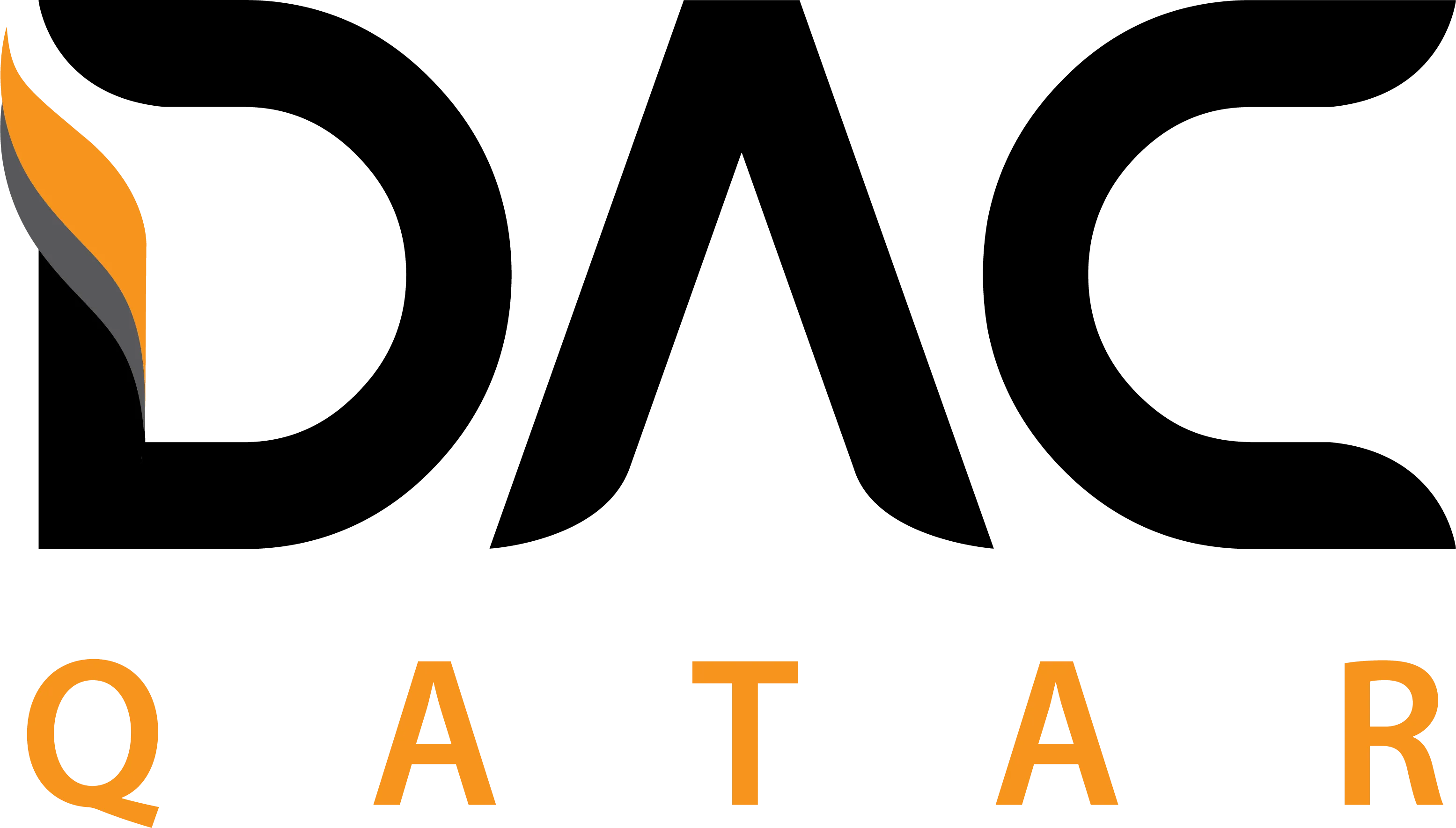 Logo featuring a flame symbol and the word 'QATAR' in orange letters.